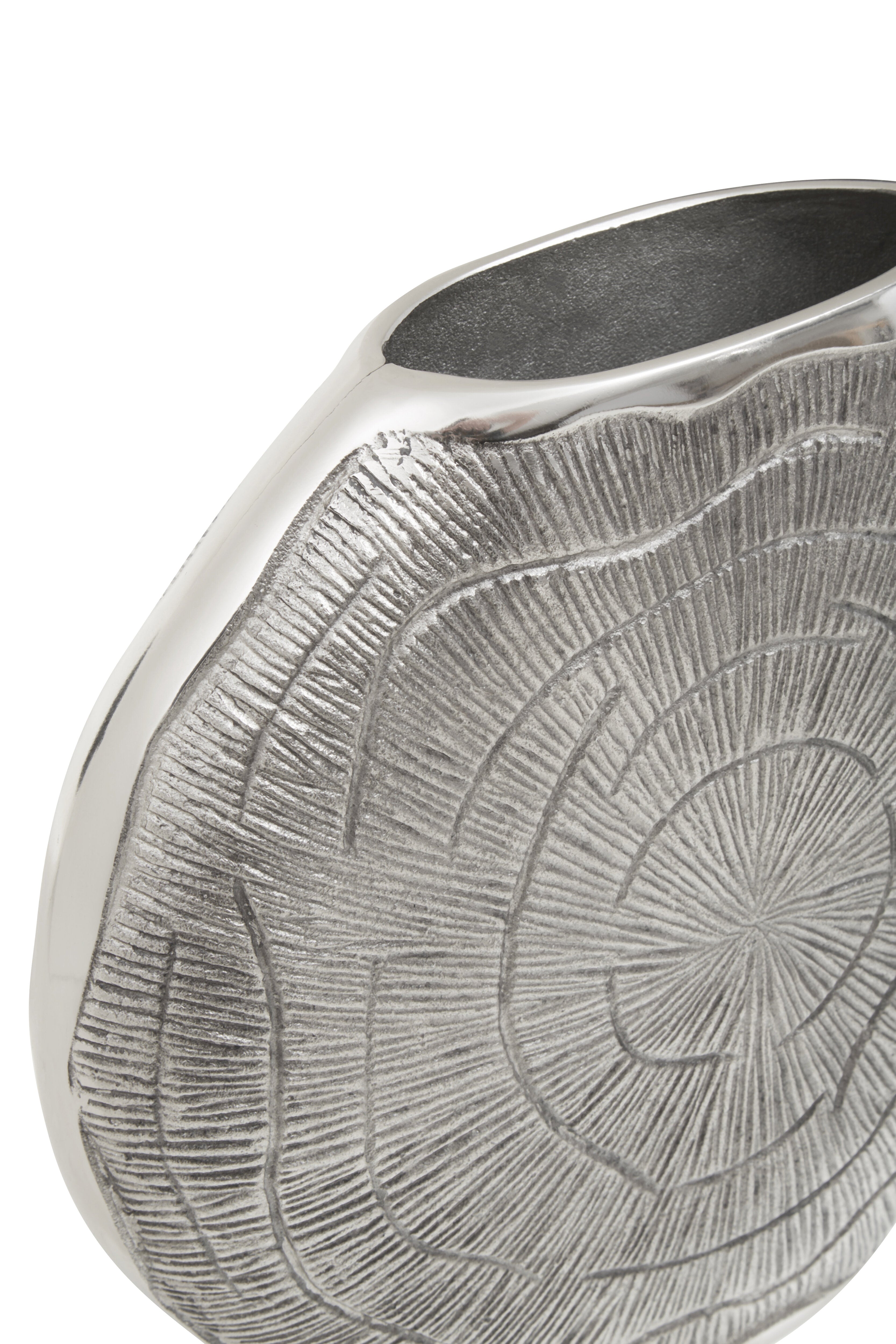 Alid Oak Wood Effect Silver Vase | Large